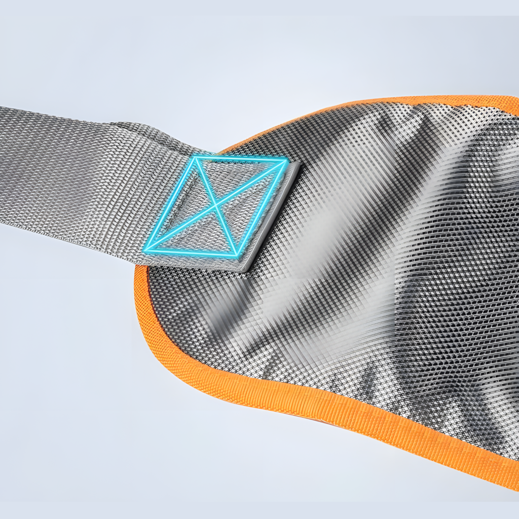 J&X Wheelchair Seatbelt, Orange Grey