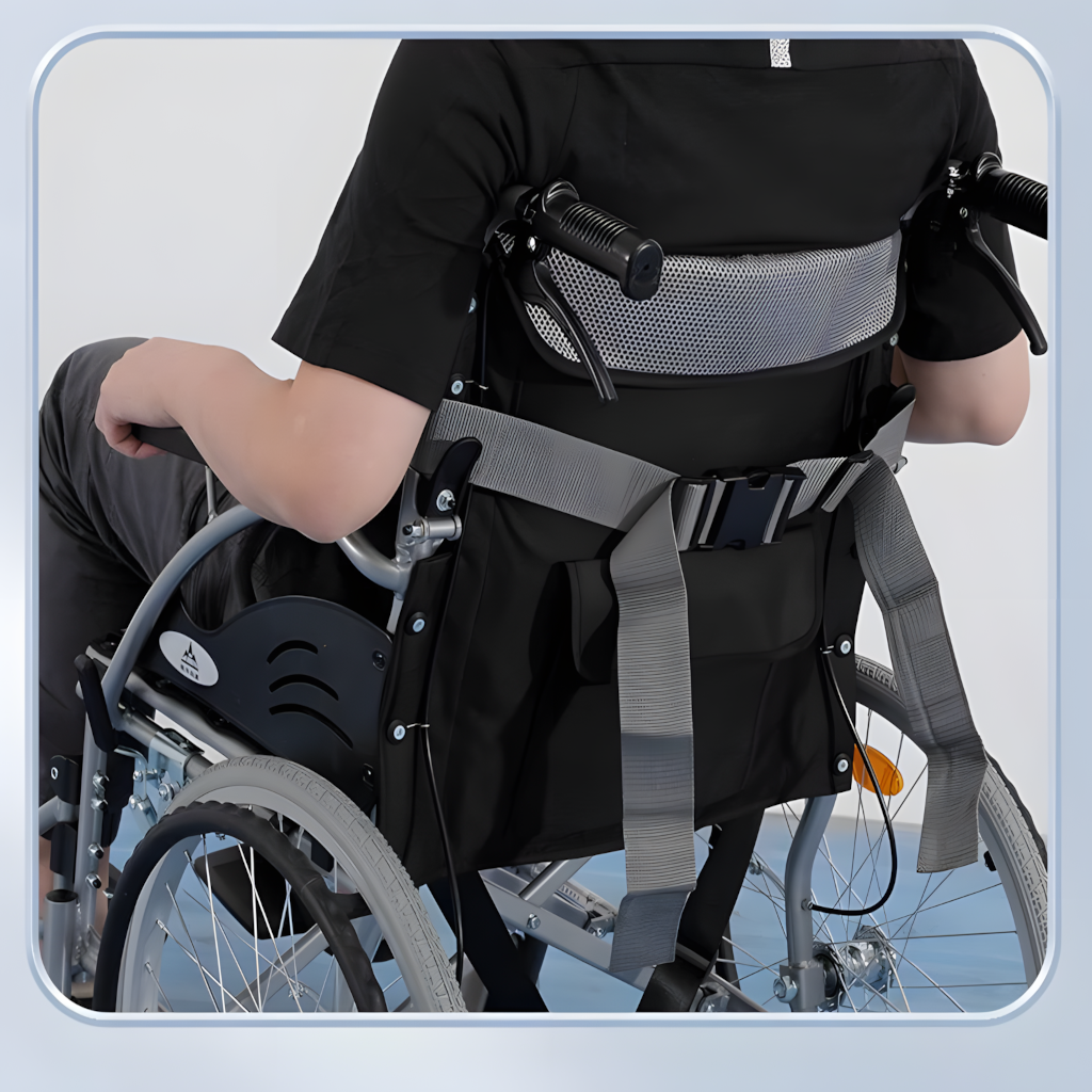 J&X Wheelchair Seatbelt, Orange Grey