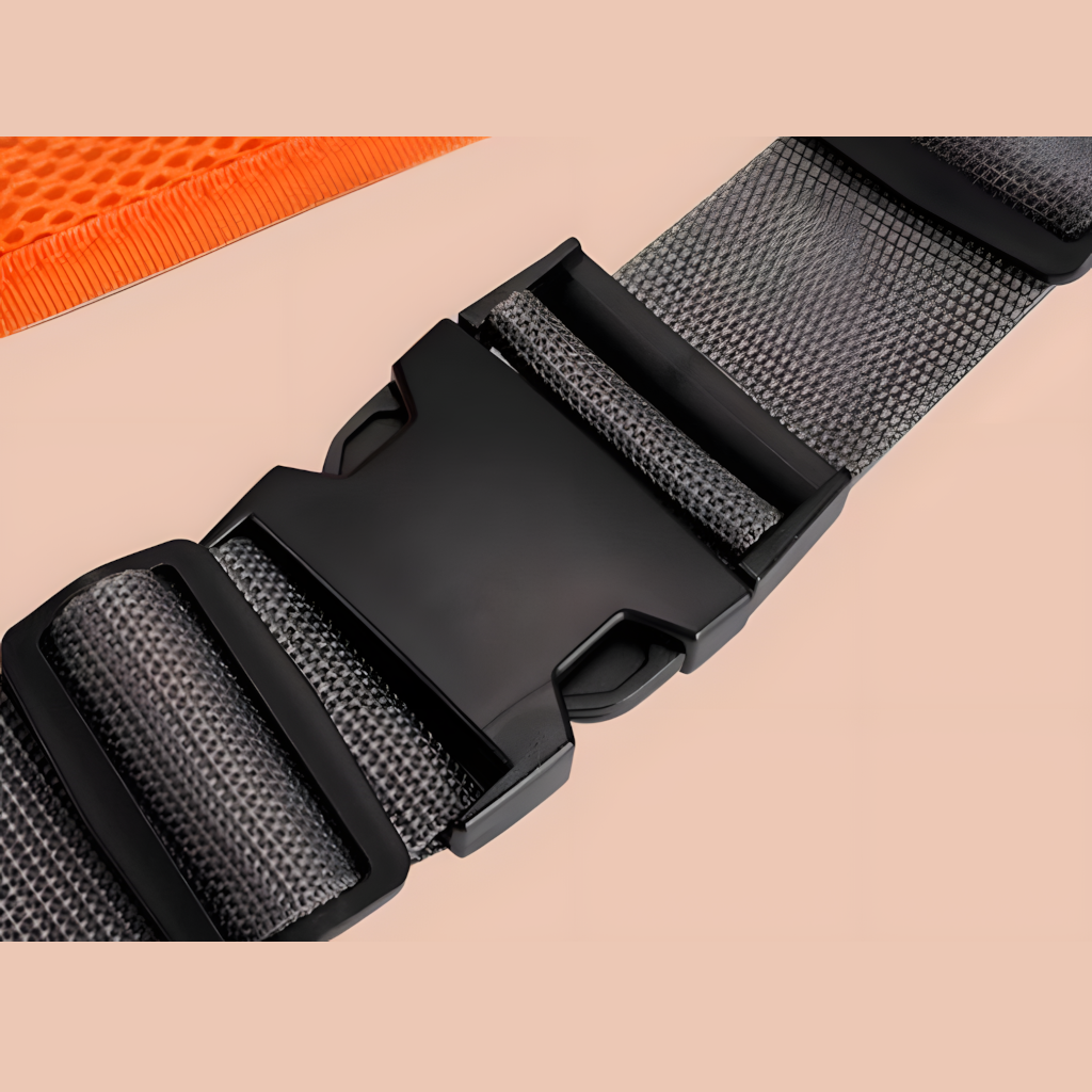 J&X Wheelchair Seatbelt, Orange Grey