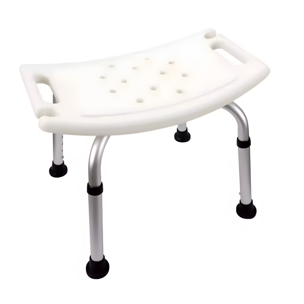 Backless aluminum bath chair 14"-18" height adjustable