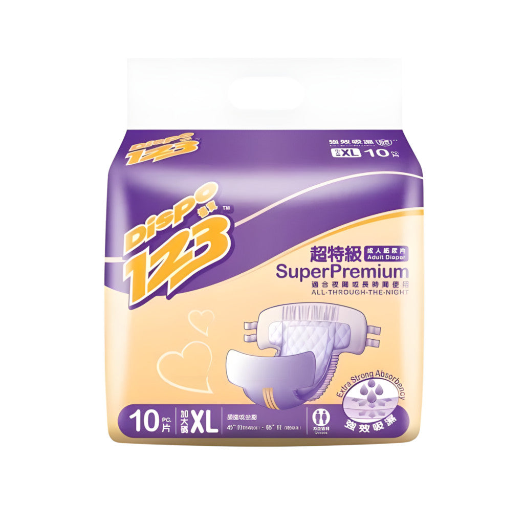 Dispo123 Super Premium Adult Diaper-Extra Large (10 pcs/pack)