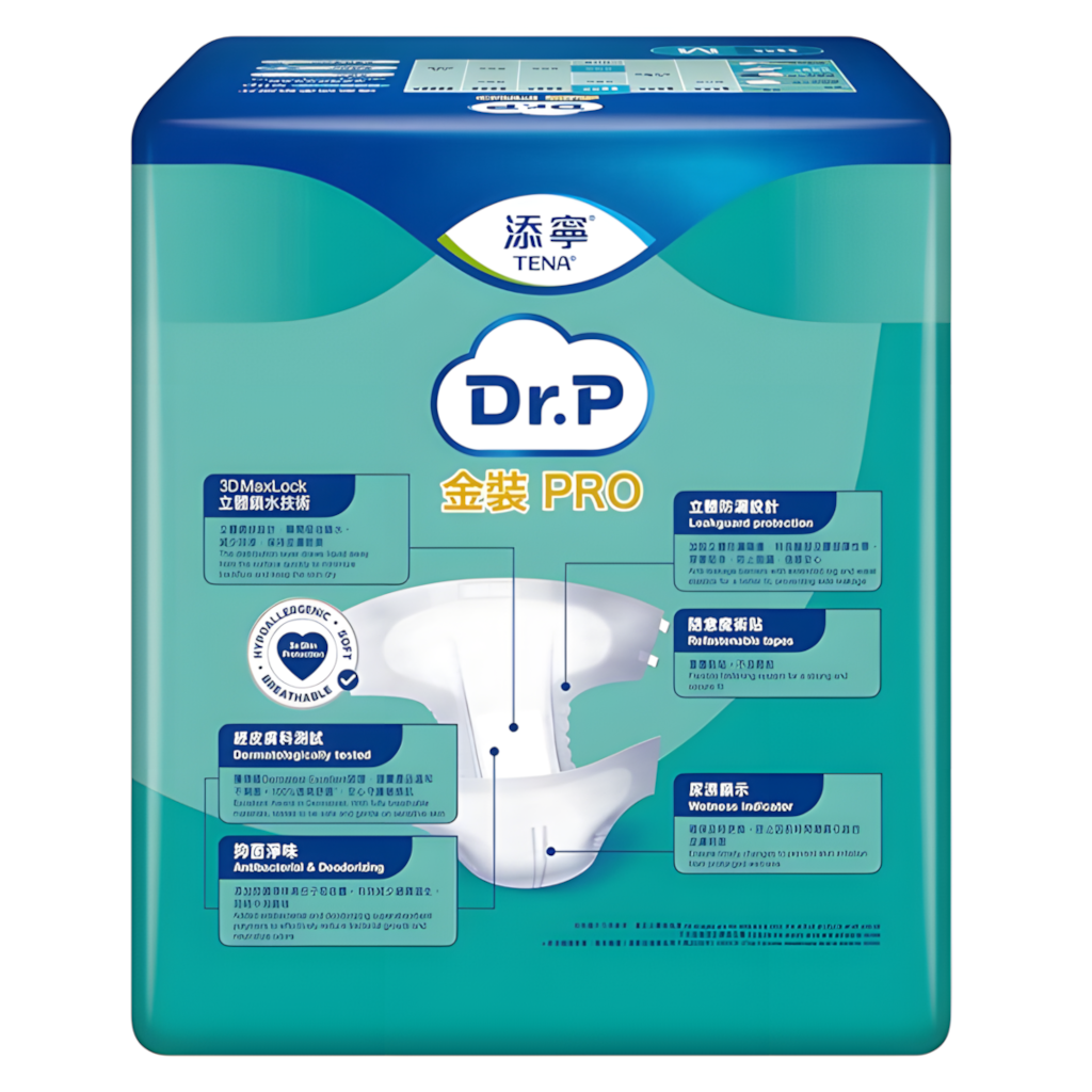 Dr.P金裝PRO(添寧®)Slip透氣棉柔成人紙尿片中碼(日用型 Plus)(12片裝)