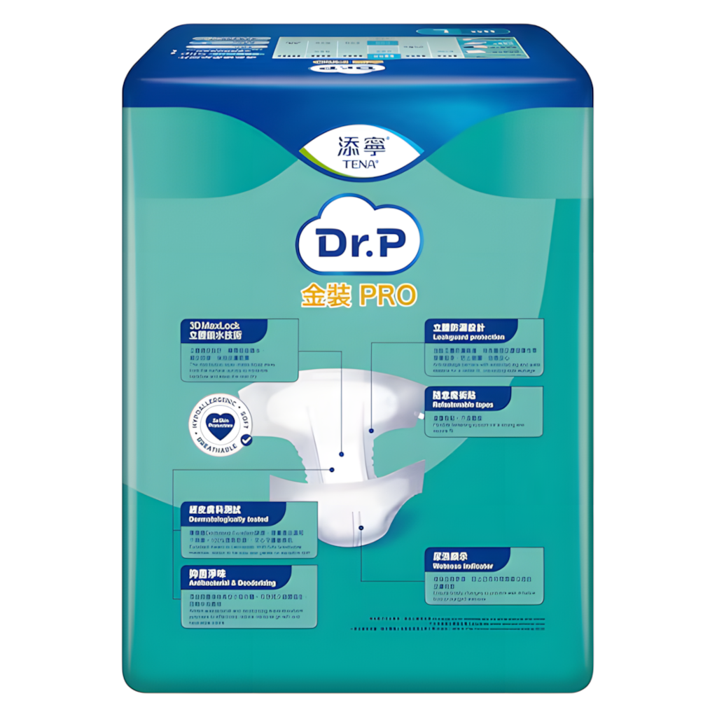 Dr.P金裝PRO(添寧®)Slip透氣棉柔成人紙尿片大碼(日用型 Plus)(12片裝)
