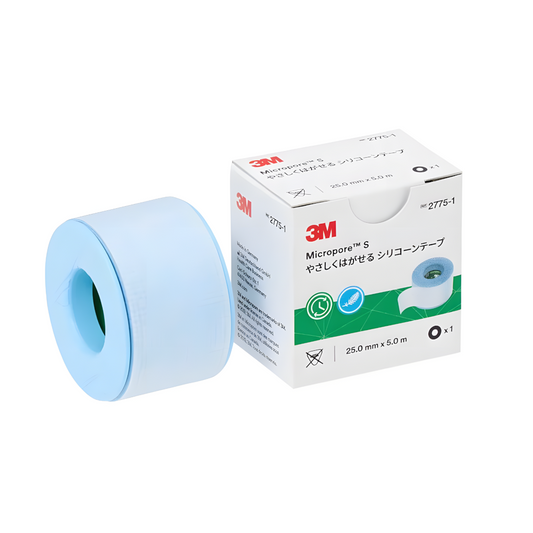 3M™ Micropore™ S 1吋溫和剝離矽膠帶 2775-1(1卷)